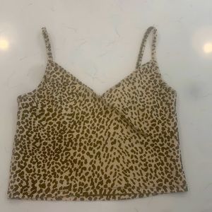 Cheetah print cropped cross over top